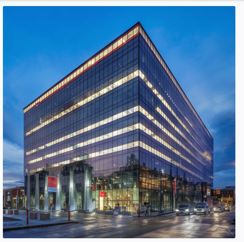 Glass building