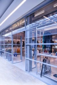 Store front glass door