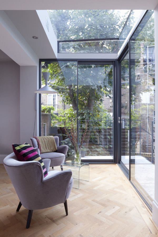 modern glass wall