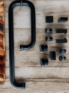 Black sliding shower fittings