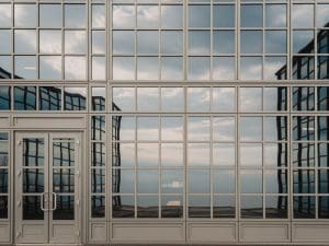 Alumiminium and glass building