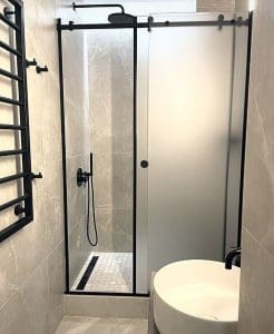 Black fittings shower cubicles